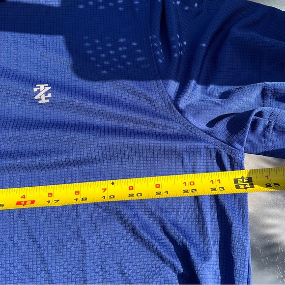 Izod Golf Mens Short Sleeve Polyester Shirt  Blue Performance Size Large - Picture 5 of 7